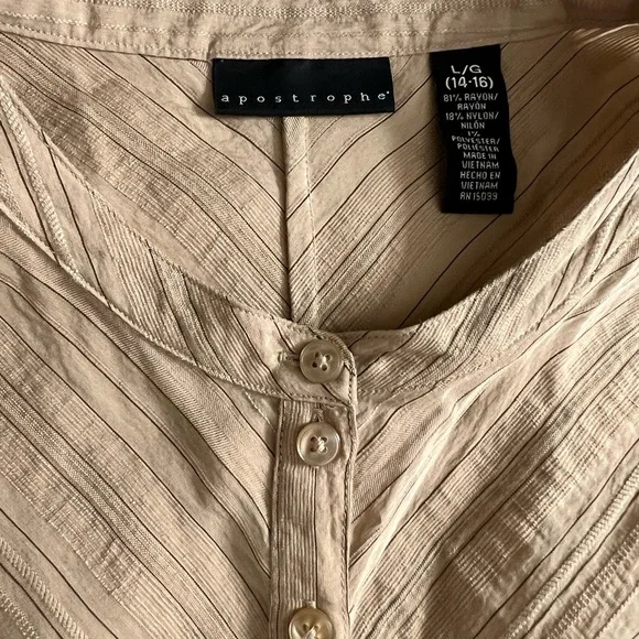 Apostrophe Shift Knee Length Striped Button-Up Dress - Picture 3 of 6